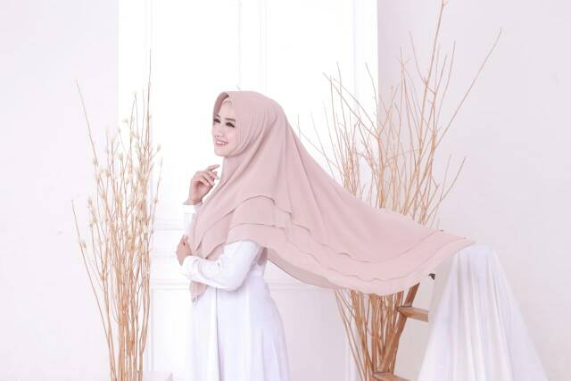 TERBARU HIJAB KHIMAR 3LAYER PREMIUM - BAHAN CERUTY BABYDOLL BEST SELLER (TERMURAH)