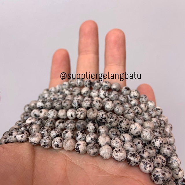 supplier batu abu labrador putih 6mm labradorite bongkah akik natural bahan merangkai gelang kalung