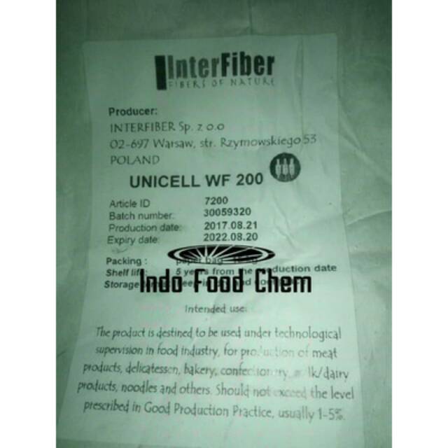 

Wheat Fiber Unicell WF 200 Food Grade ex Polandia 1000gr