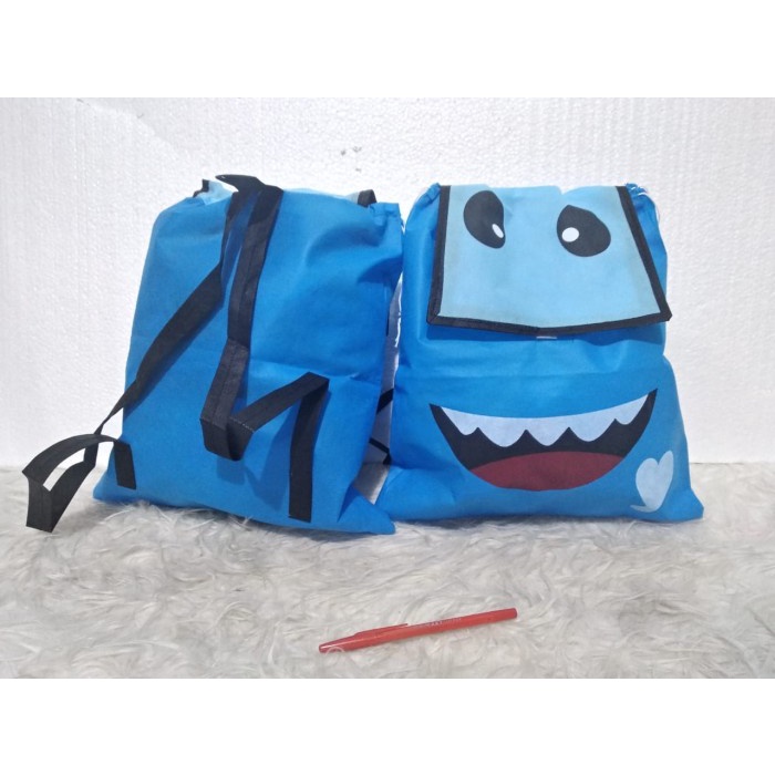 

PROMO TAS RANSEL ANIMAL SPUNBOND Souvenir ulang tahun anak unik goodie Bag - HIU