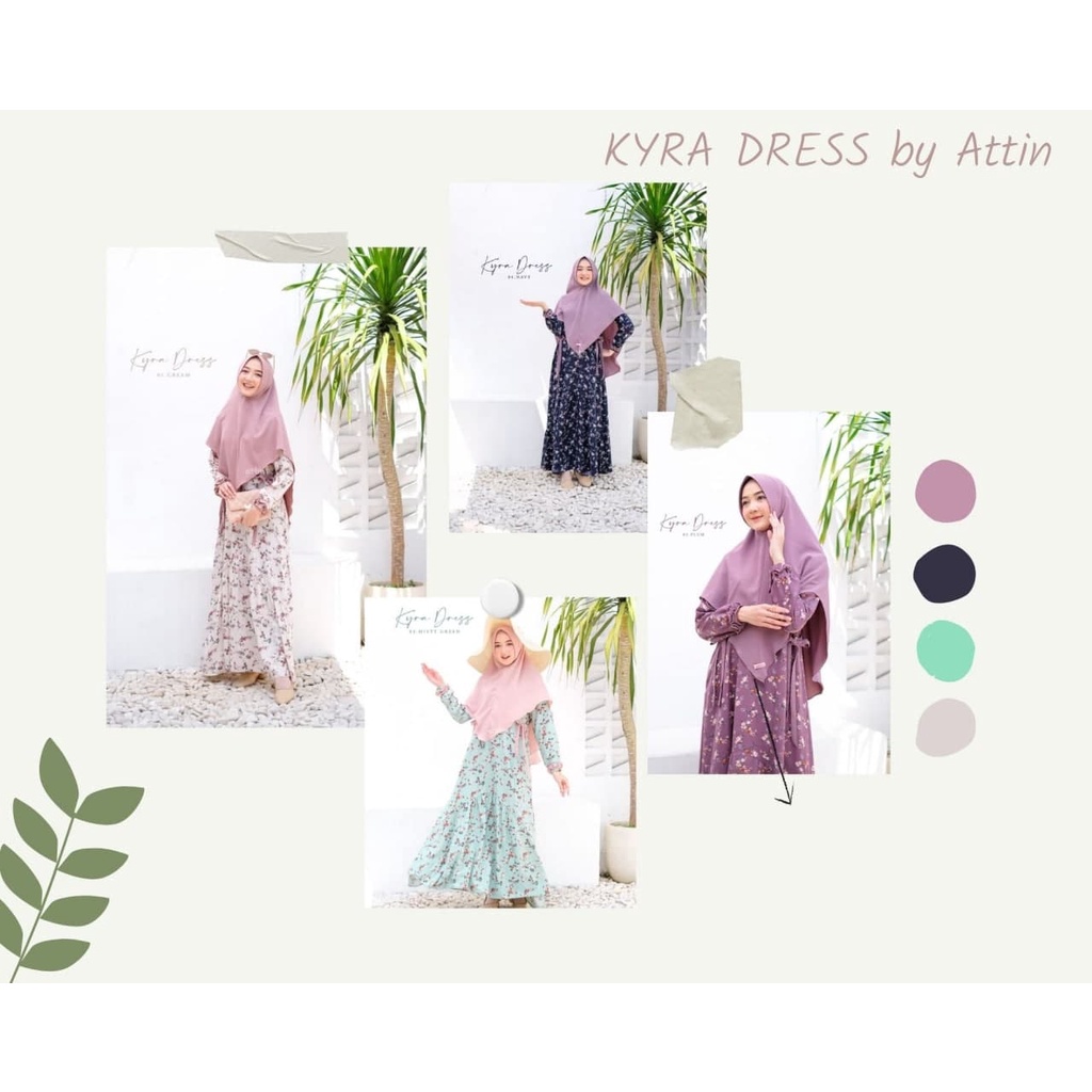 Gamis cantik motif Bunga - Kyra Dress by Attin