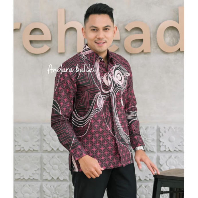 Kemeja Batik Pria Lengan Panjang modern kasual jumbo furing BATHARA