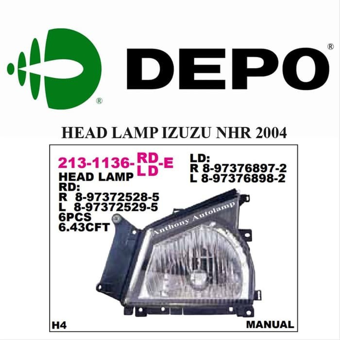 LAMPU DEPAN HEAD LAMP ISUZU NHR 2004 KANAN KIRI DEPO