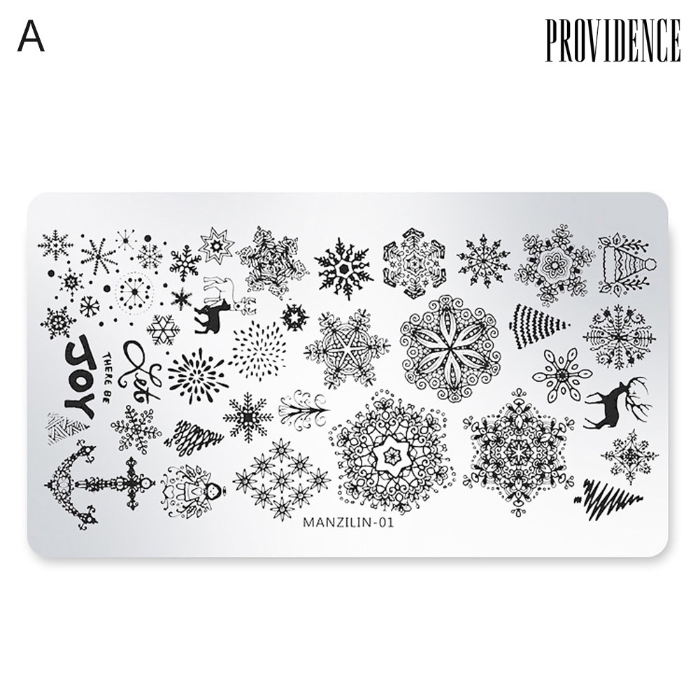 Providence Nail Art Christmas Snowflake Santa Snowman Print Image Stamping Template Plate