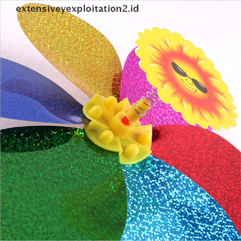 (Hotter) Colorful Sequin Windmill Hand Spinner Mainan Anak Dekorasi Taman Rumah