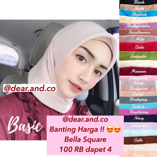 Kerudung Bella  Square  Warna  Milo Gallery Islami Terbaru