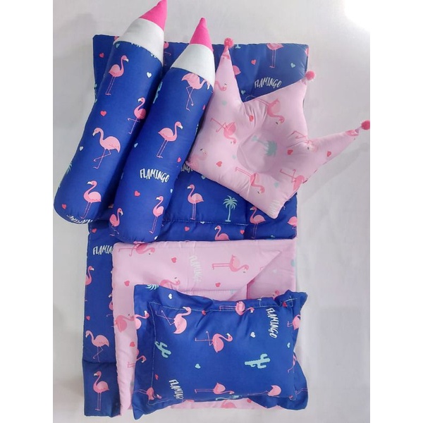 Baby Set Bedcover Plus Bantal Guling | Set Tempat Tidur Bayi Dacron