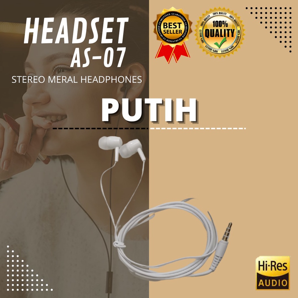 HEADSET / HANDSFREE &lt;ASUS - AS07 &gt; SUPER BASS + MIC bisa buat pakai semua tipe hp