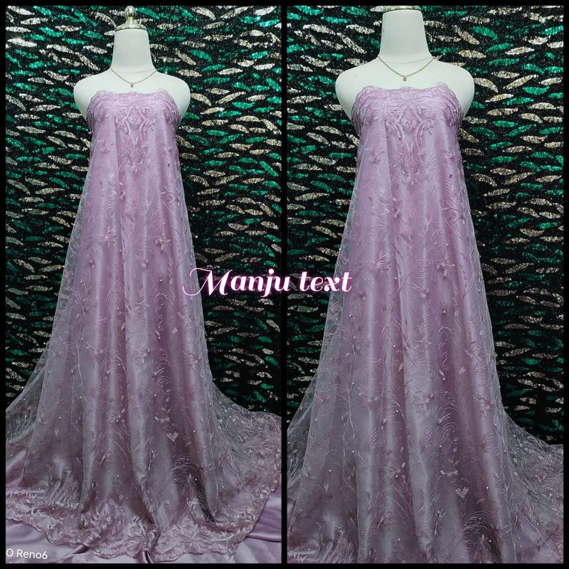 PROMO !! Kain - bahan Tile Renda mutiara / cocok untuk dress gaun seragaman dll TERBARU