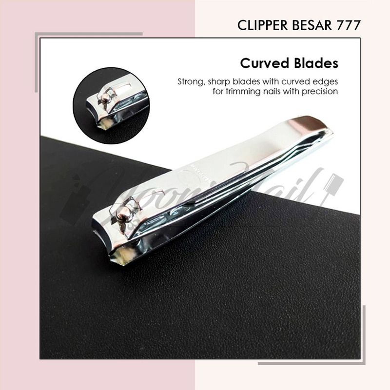 Gunting kuku 777 kecil / jumbo besar ukuran normal size silver stainless nail clipper