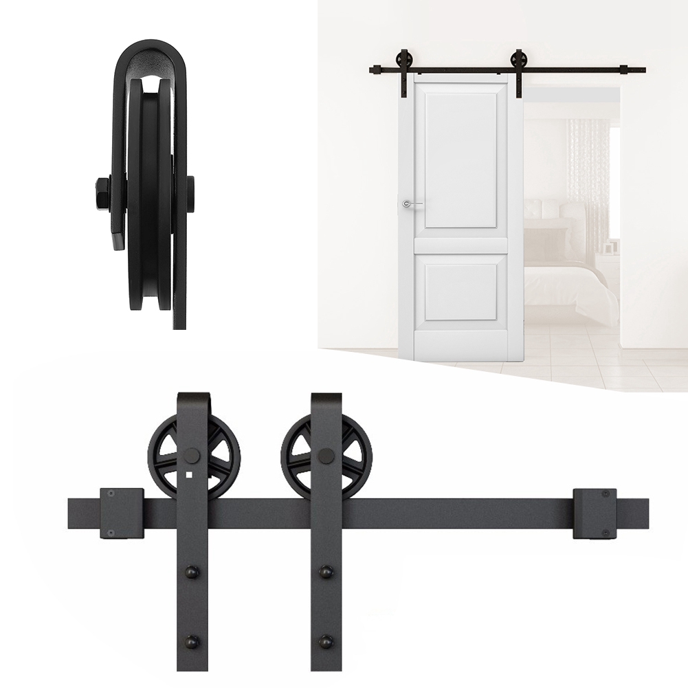 2meters Sliding Door Hardware Set Barn Wood Interior Closet Kitchen Track For Single Doors Shopee Indonesia