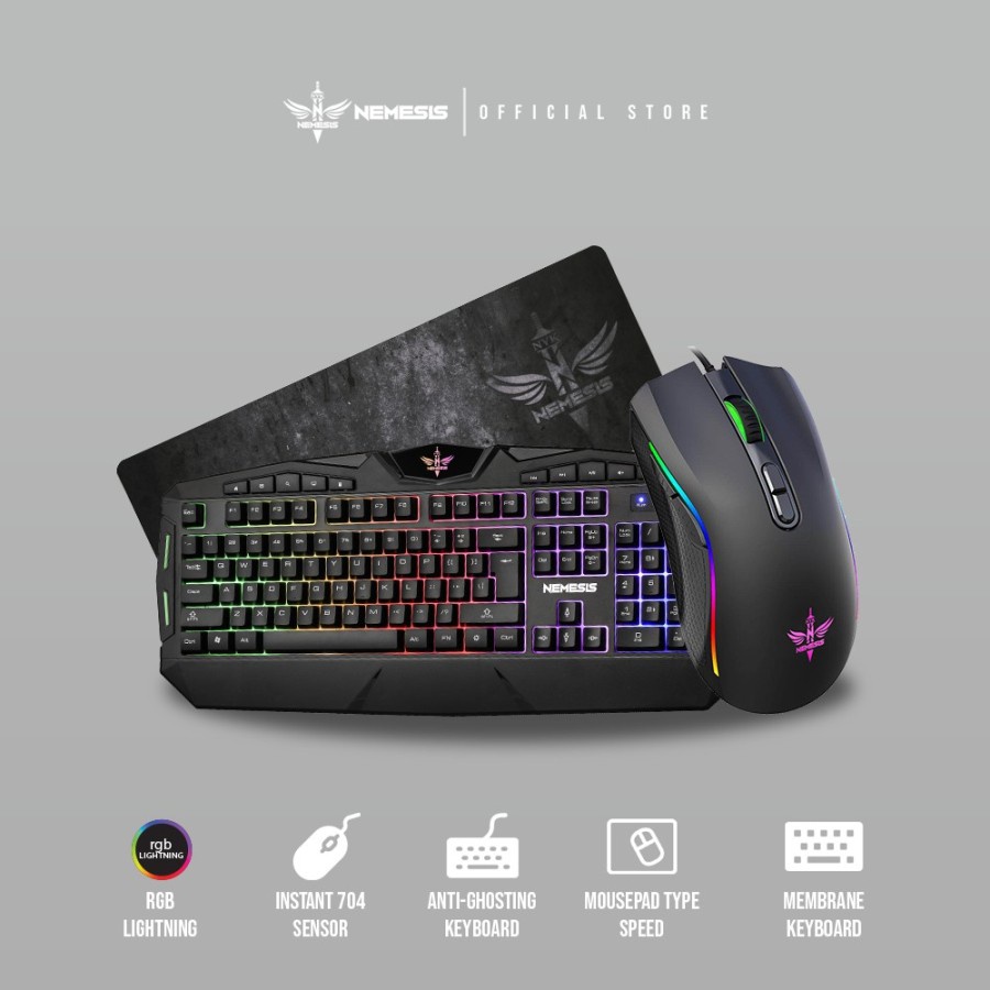 NYK KC-500|KC500 BASILLISK Keyboard Mouse GAMING Combo Back Light RGB - FullSize