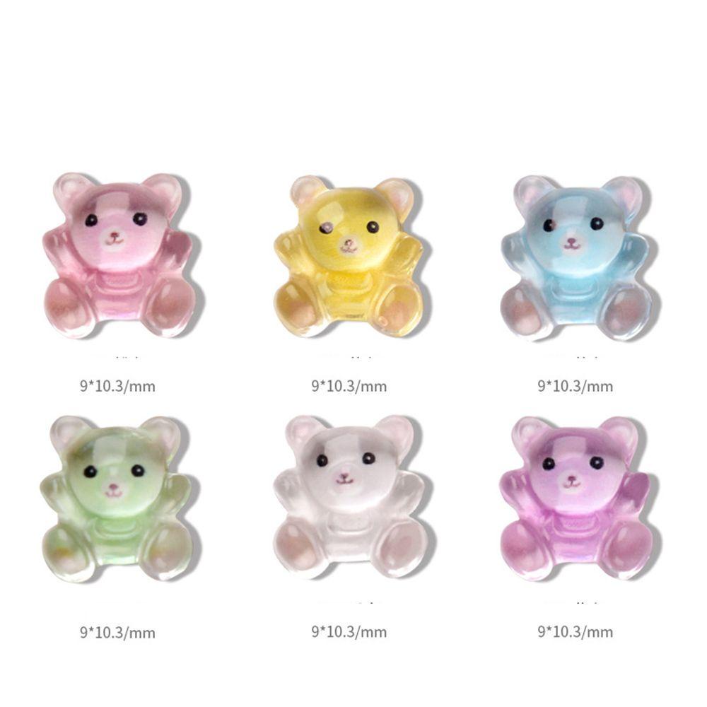 AUGUSTINA Augustina Bear Dekorasi Nail Art Resin Lucu Permen Beruang DIY Ornamen