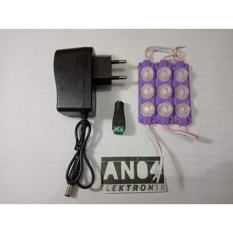 PAKET LAMPU LED ADAPTOR 12V LAMPU AQUARIUM KOLONG MEJA KURSI TEMPAT TIDUR BELAKANG TV LAMPU BELAJAR