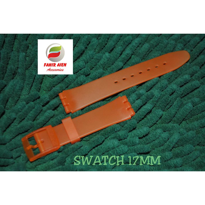 TALI JAM TANGAN SWATCH 17MM OREN RUBBER STRAP