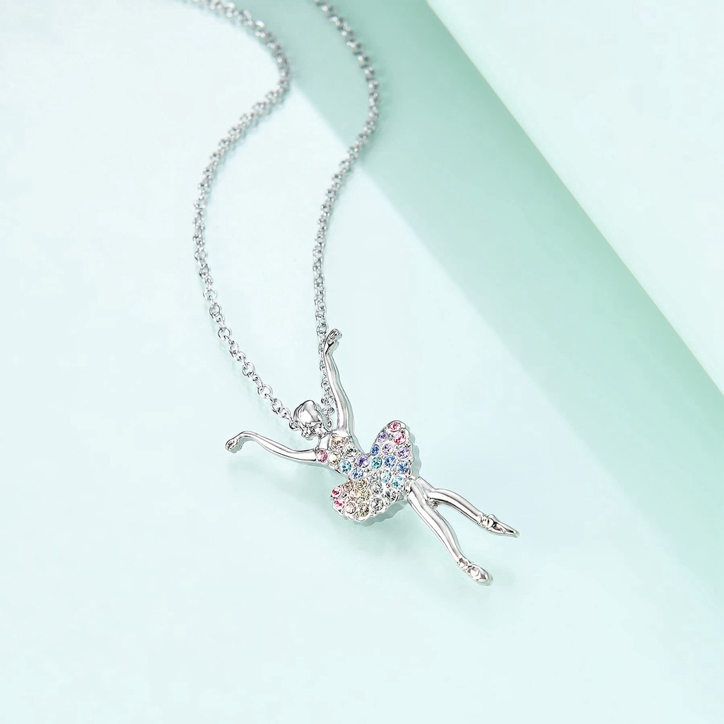 Fancyqube Kalung Dengan Liontin Penari Balet Warna-Warni Untuk Wanita