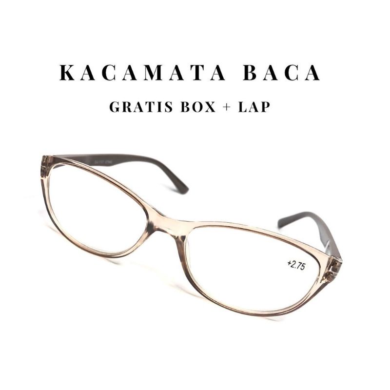 RK Kacamata Baca / Kaca mata Plus SUPER FOKUS Frame Cateye WANITA