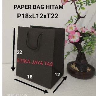 Image of PAPER BAG/ TAS KERTAS HITAM 20X25