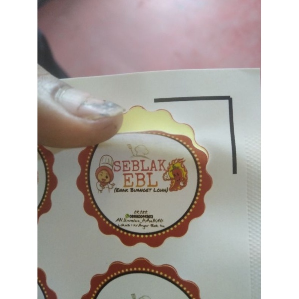 

Custom Cetak Stiker Kating ukuran 4x4Cm