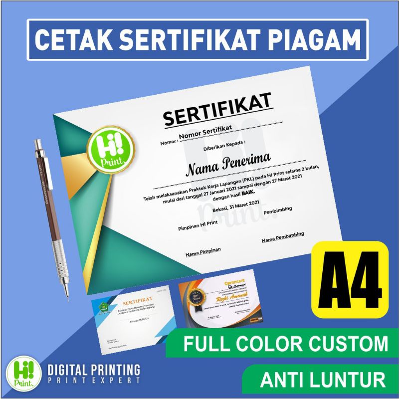 Jasa Cetak/Print Sertifikat