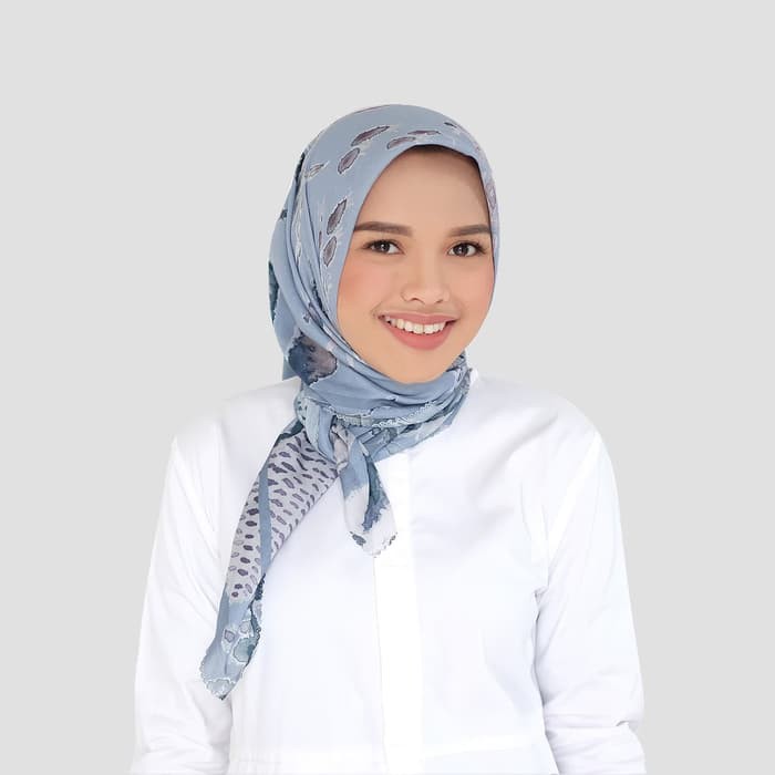 Promo Le costa Voal Cotton Scarf Square in airy blue   Buttonscarves Murah