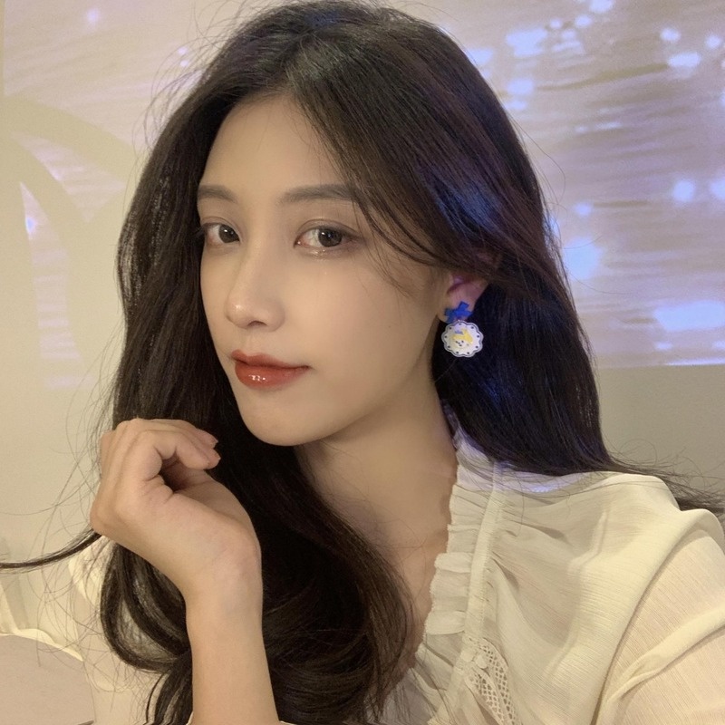 Anting Tusuk Sterling Silver 925 Desain Kartun Bebek Kuning Untuk Wanita