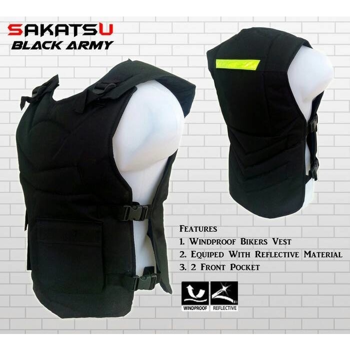 Rompi Motor | Body Protector Bikers Sakatsu Black Army