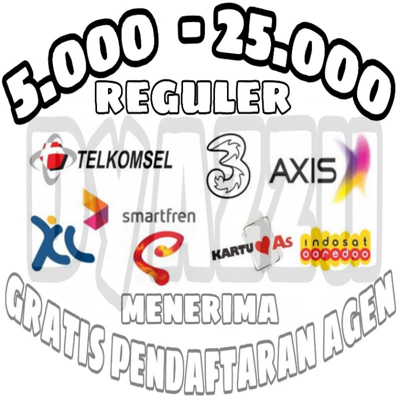 TERMURAH pulsa Reguler 5 10 12 15 20 25 Ribu Tambah masa aktif | telkomsel indosat xl axis three