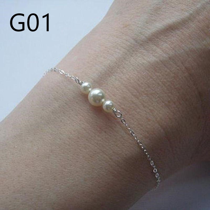 Senada Victory Gelang Pearl Mutiara Rantai Gelang Cantik Aksesoris Wanita SGC06