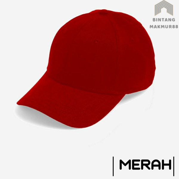 Topi Baseball polos PREMIUM Merah Maroon marun - Topi baseball unisex