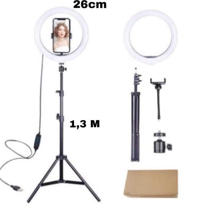 Ring Light 26CM Ring Light 33 CM LED + Tripod 3110 3118 2.1 Meter for Selfie, Live Stream, Makeup