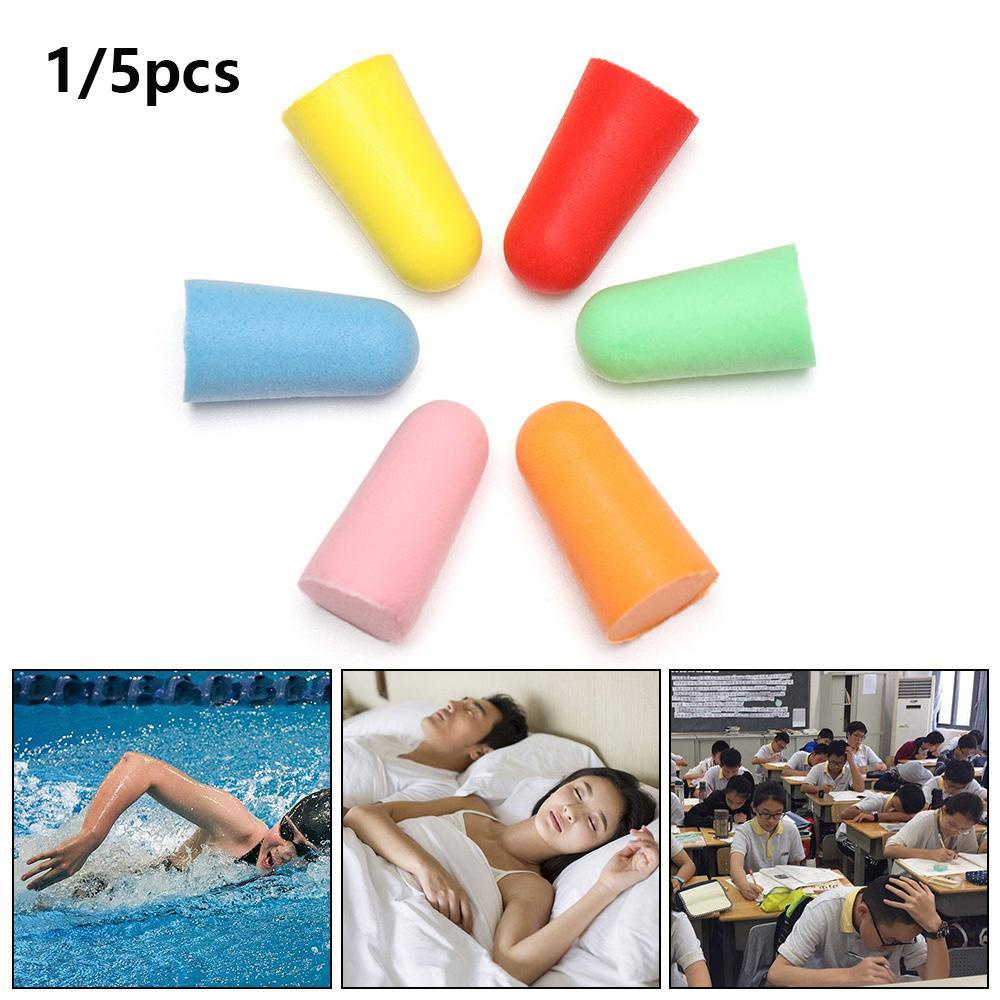 Suyo 1/5pasang Penyumbat Telinga Lembut Travel Tidur Anti Bising Bentuk Lancip