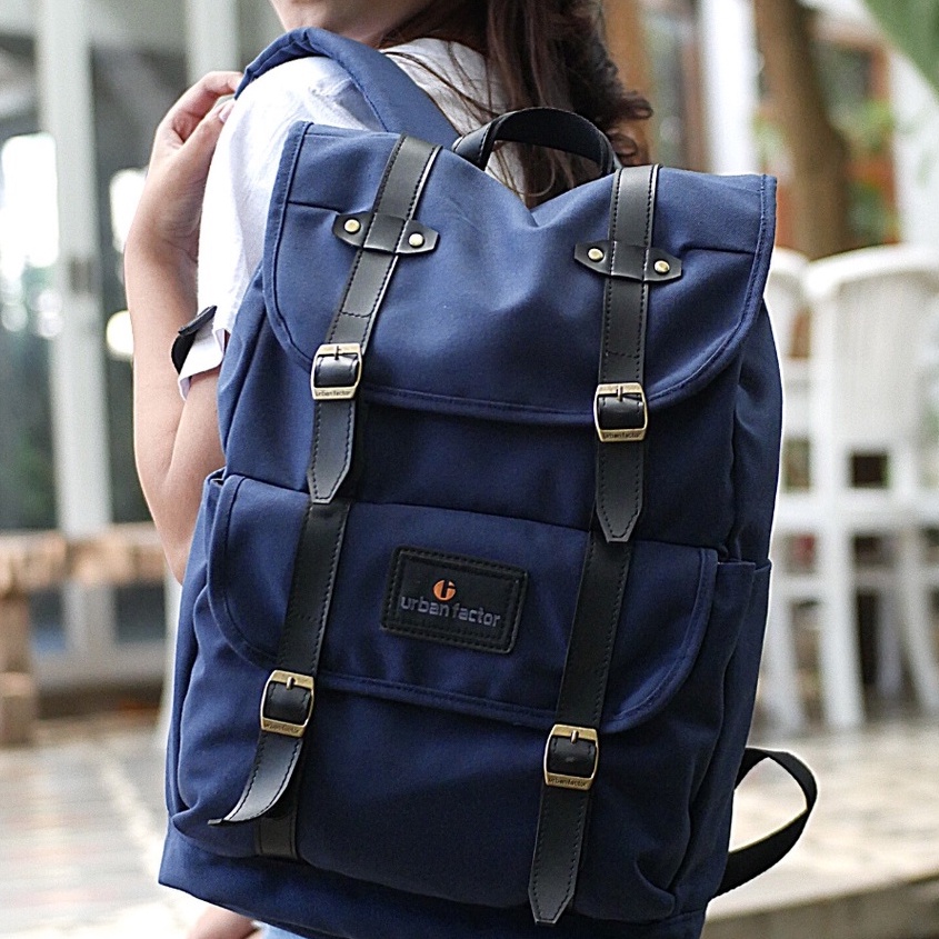 MIX UP NAVY |ManNeedMe x URBAN| Tas Ransel Pria Wanita Tas Backpack ORIGINAL