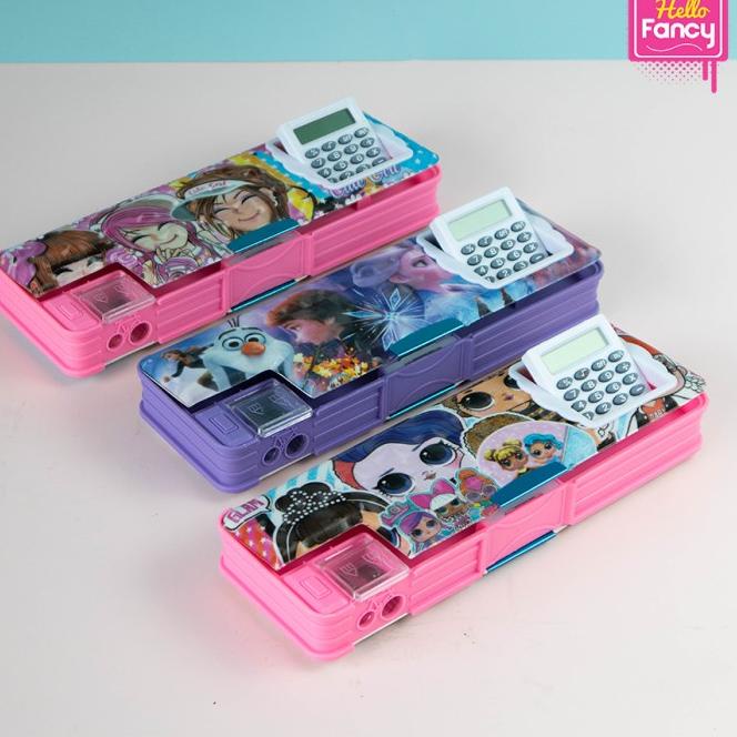 

{W-INT} {✪} Tempat Pensil Magnet Karakter + Kalkulator / Kotak Pensil CC-7806 //premium}