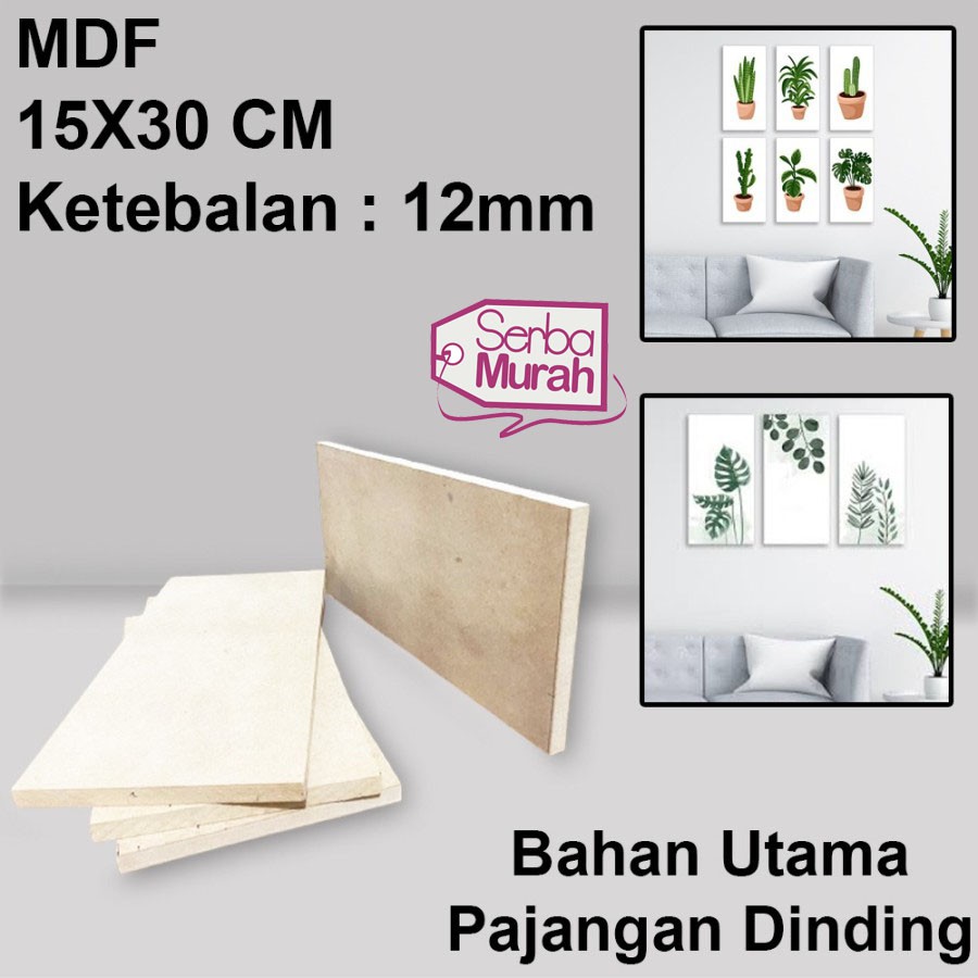 Papan Kayu MDF 12mm 8mm dan 6mm Ukuran 15cm x 30cm / Kayu Hiasan Dinding/Foto