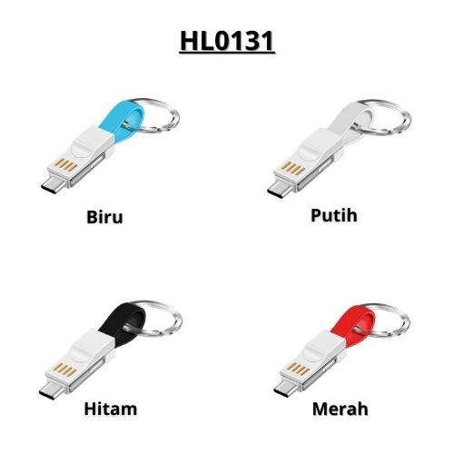 ELFYDO - 3 In 1 Gantungan Kunci Mini Magnetik Charger Kabel Usb Tipe C Mikro Usb 2a Portable Untuk H