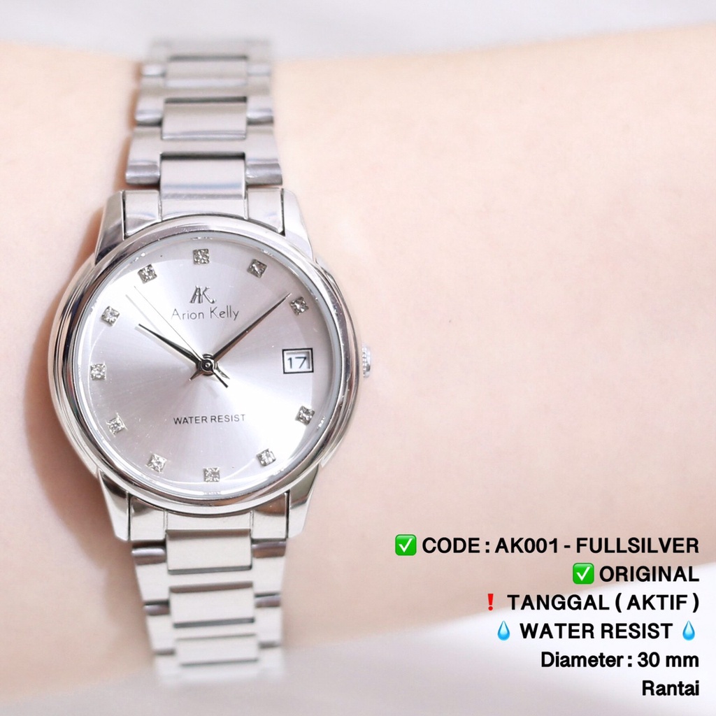 Jam tangan rantai wanita ARION KELLY ORIGINAL ANTI AIR free baterai cadangan stainless free box AK001