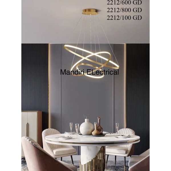 Lampu Gantung Minimalis Modern RUANG TAMU 3 Ring LED ML2212