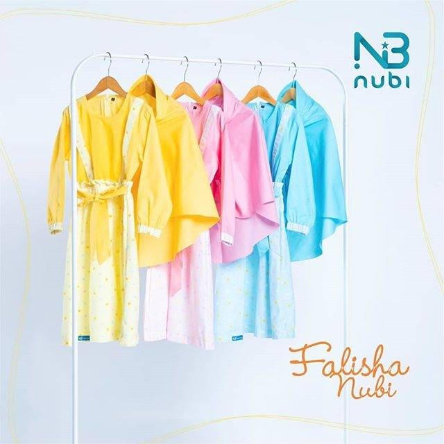 Nubi Bekasi - GAMIS FALISHA NUBI ORIGINAL - Gamis set jilbab anak usia 3-10 tahun - dress anak murah