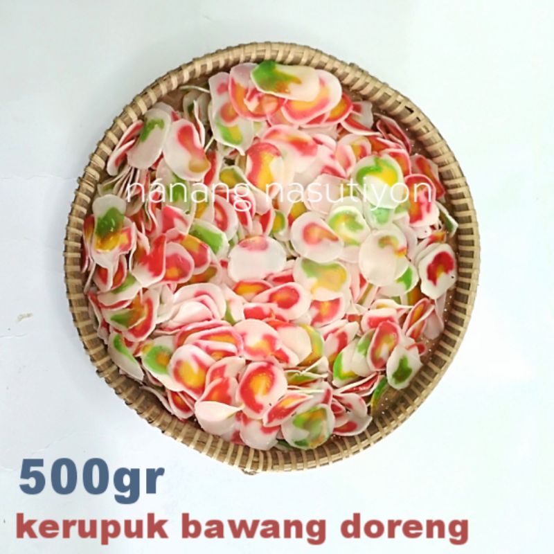 

krupuk kerupuk bawang doreng mentah netto 500gram