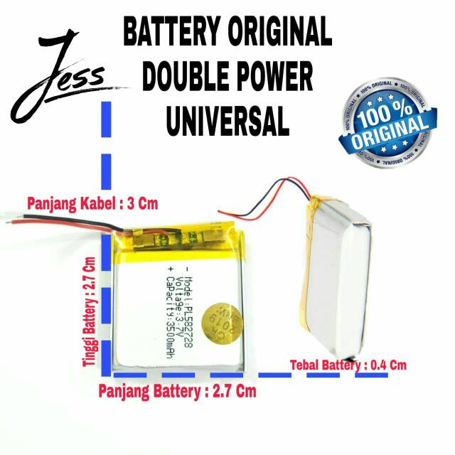 Baterai Battery Original Universal Bluetooth dan Speaker Panjang 2.7 Cm Lebar 2.7 Cm Tebal 0.4 Cm