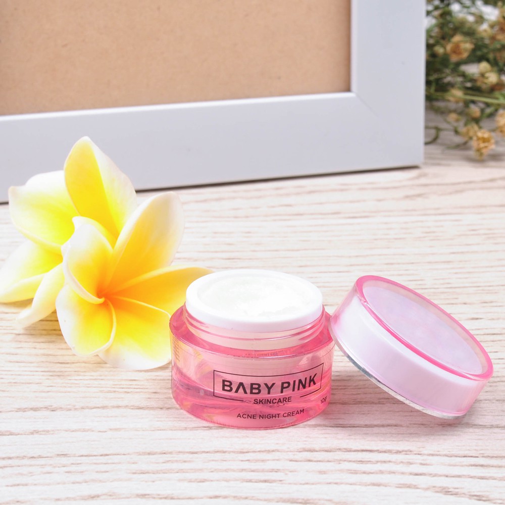 Baby Pink Skincare Acne Night Cream Jerawat dan Melembabkan Wajah Aman Resmi BPOM dan Halal