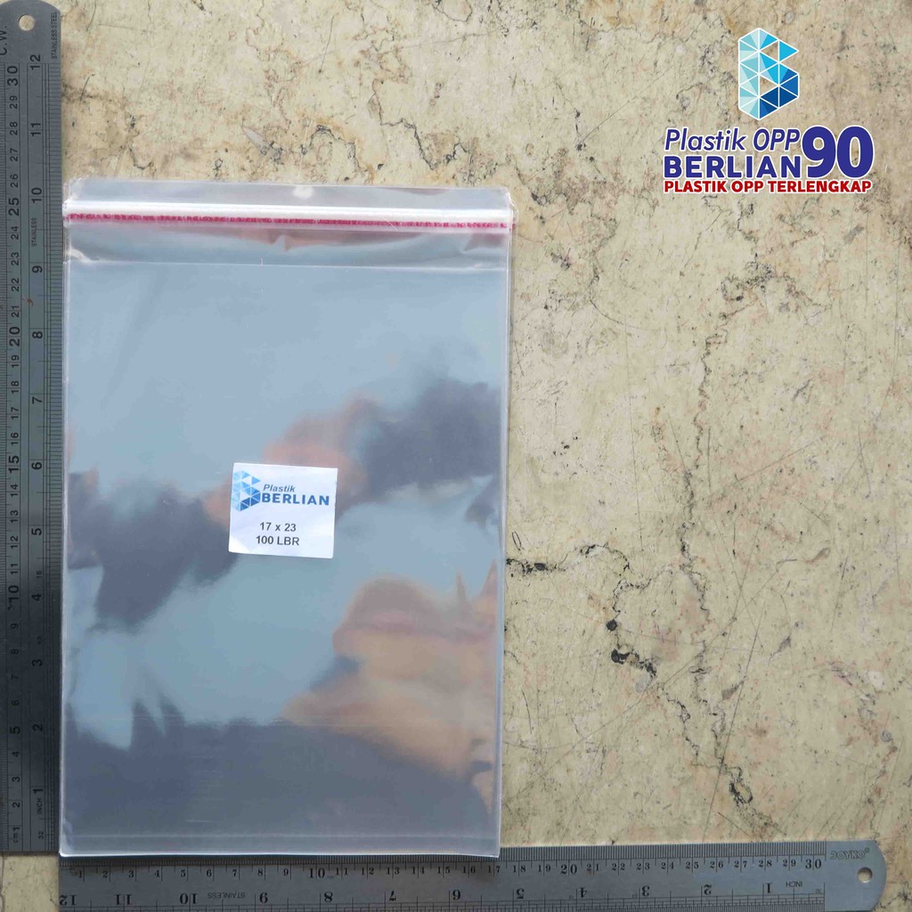 

Plastik OPP 17 X 23 CM 18 MIC 100LBR Lem Atau Seal / Kemasan Plastik Bening Opp Termurah