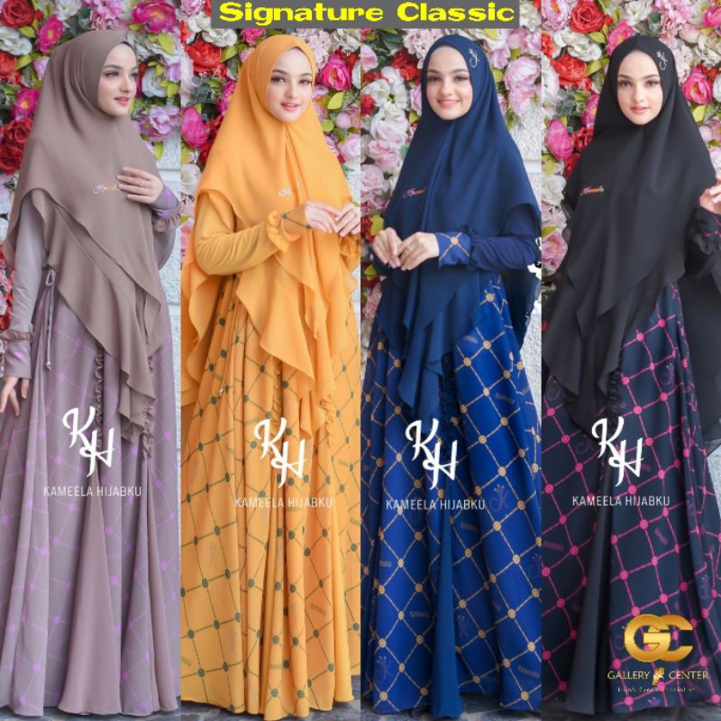 SIGNATURE CLASSIC SET Original By Kameela Hijabku. Gamis set premium classy look signature so elegan