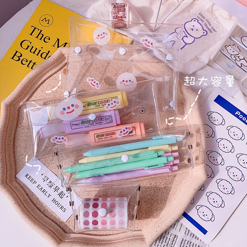 

Simple Transparent Pouch Pencil Case Aesthetic Korean Style / Pouch Kotak Pensil Transparan Aesthetic Korean Style