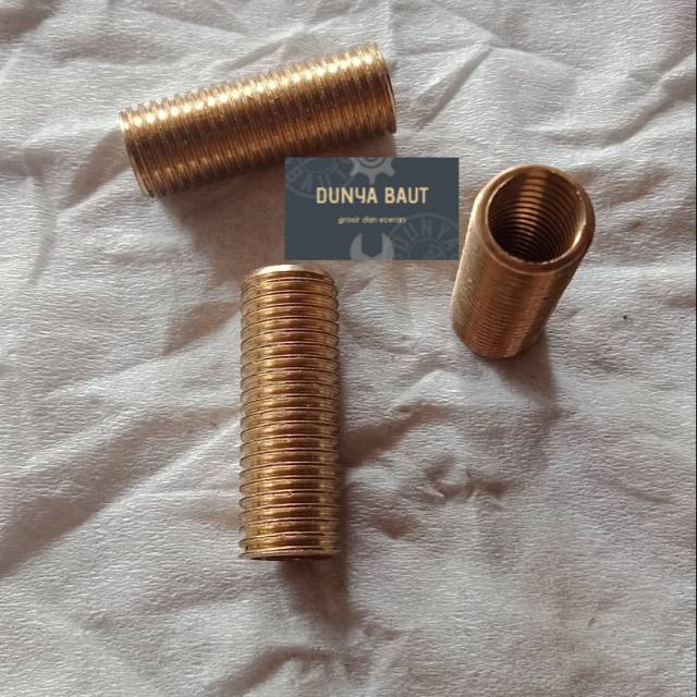 Sok drat baut 12 kuningan, recoil drat, perbos baut slek/dol, shok drat baut m8xm10, baut 12 bahan k