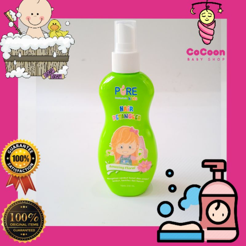 Pure Kids Hair Detangler Amazing Floral 200ml / Spray Rambut Kusut Anak