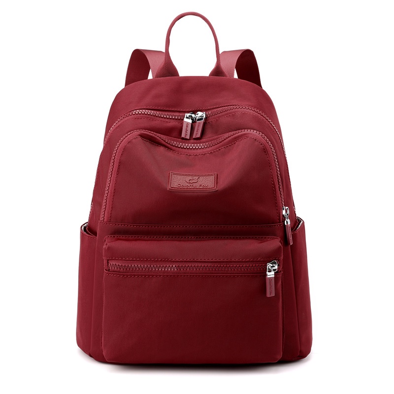 COLORFUL FOX laptop 0483 Backpack Tas Ransel Sekolah Wanita nilon Anti Air Tas Selempang Wanita  Tas original-Merah