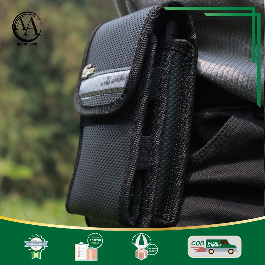 TEMPAT SARUNG HP PINGGANG CROCODILE DOUBLE SLOT 6,7 Inch TAS DOMPET HANDPHONE POUCH HP PRIA KANVAS TEBAL