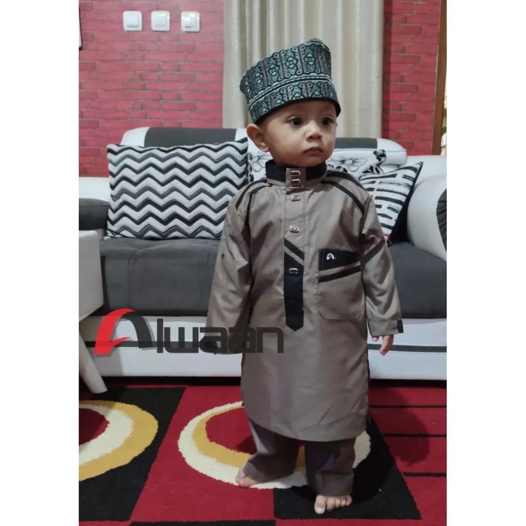 Alwaan Baju Muslim Anak Pria - Setelan Anak Pria - Baju Koko Anak Pria
